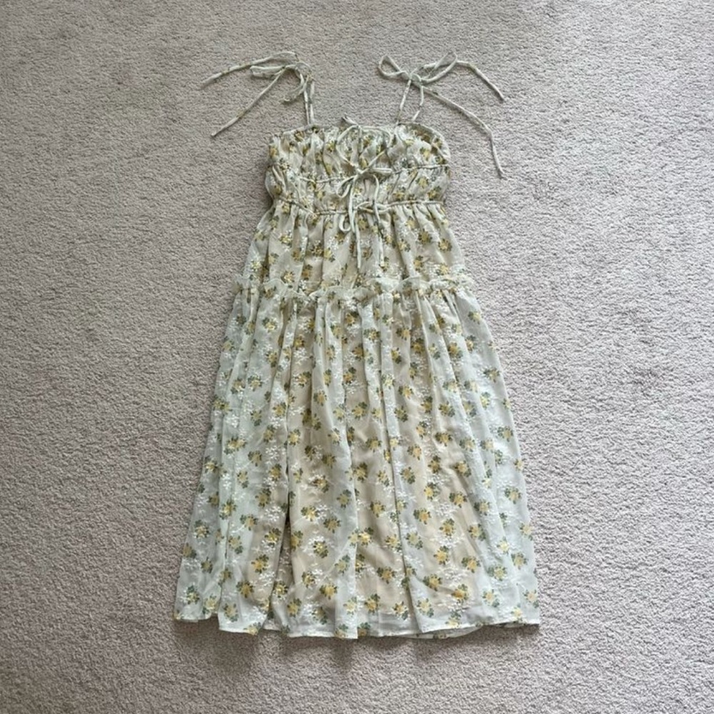 Sun Honey yellow floral midi dress